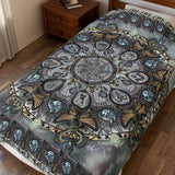 Memento Mori Mandala - Velveteen Plush Blanket