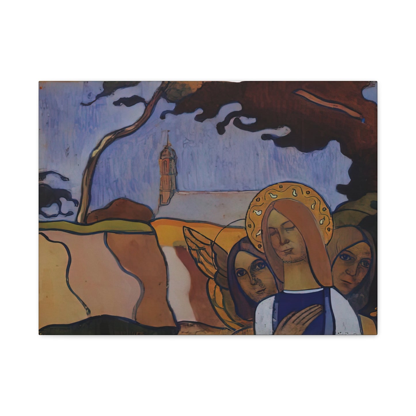 Filiger, Charles - Virgin and Two Angels (1895) - Canvas Block, unframed