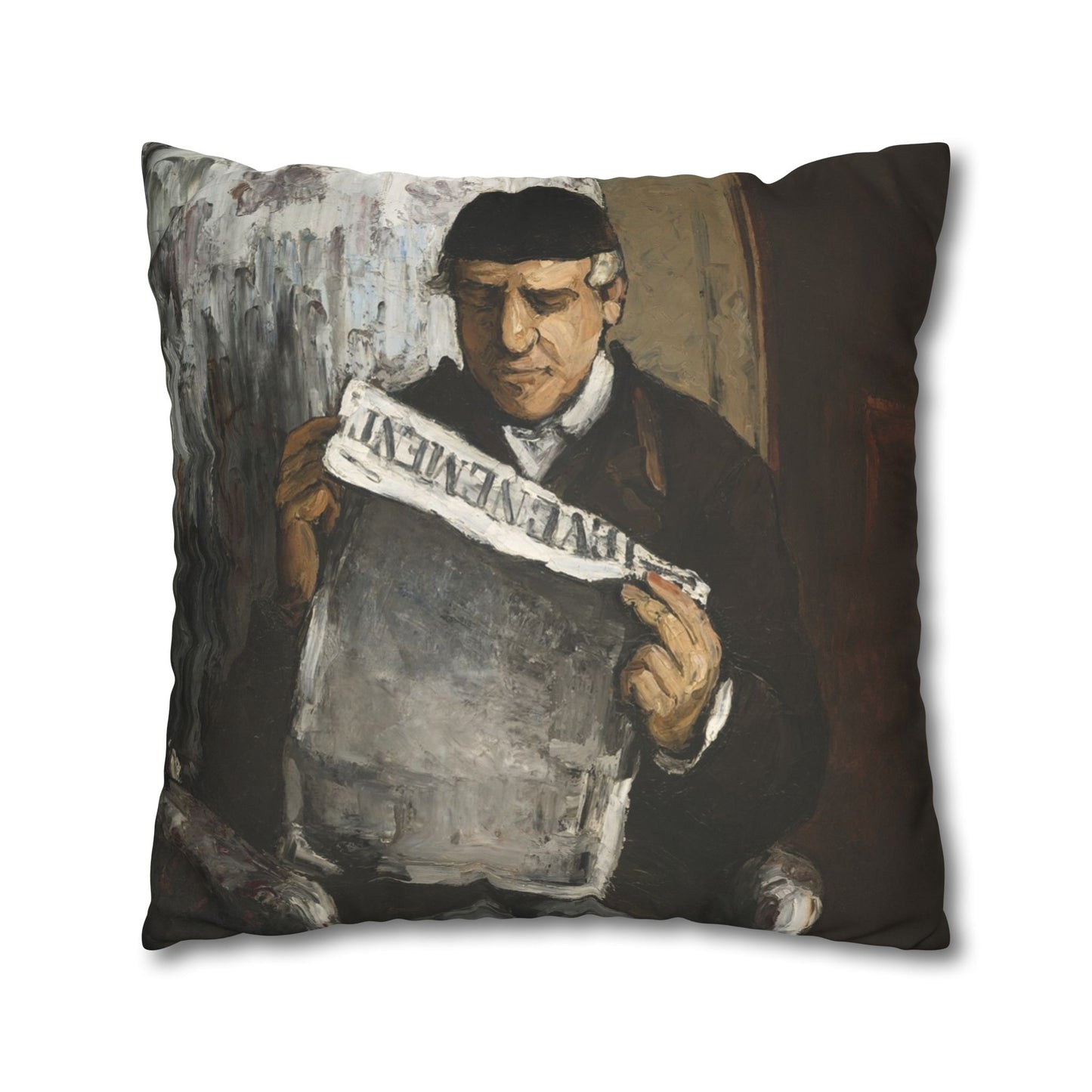 Cézanne, Paul - The Artist’s Father (1866) - Suede Square Pillowcase