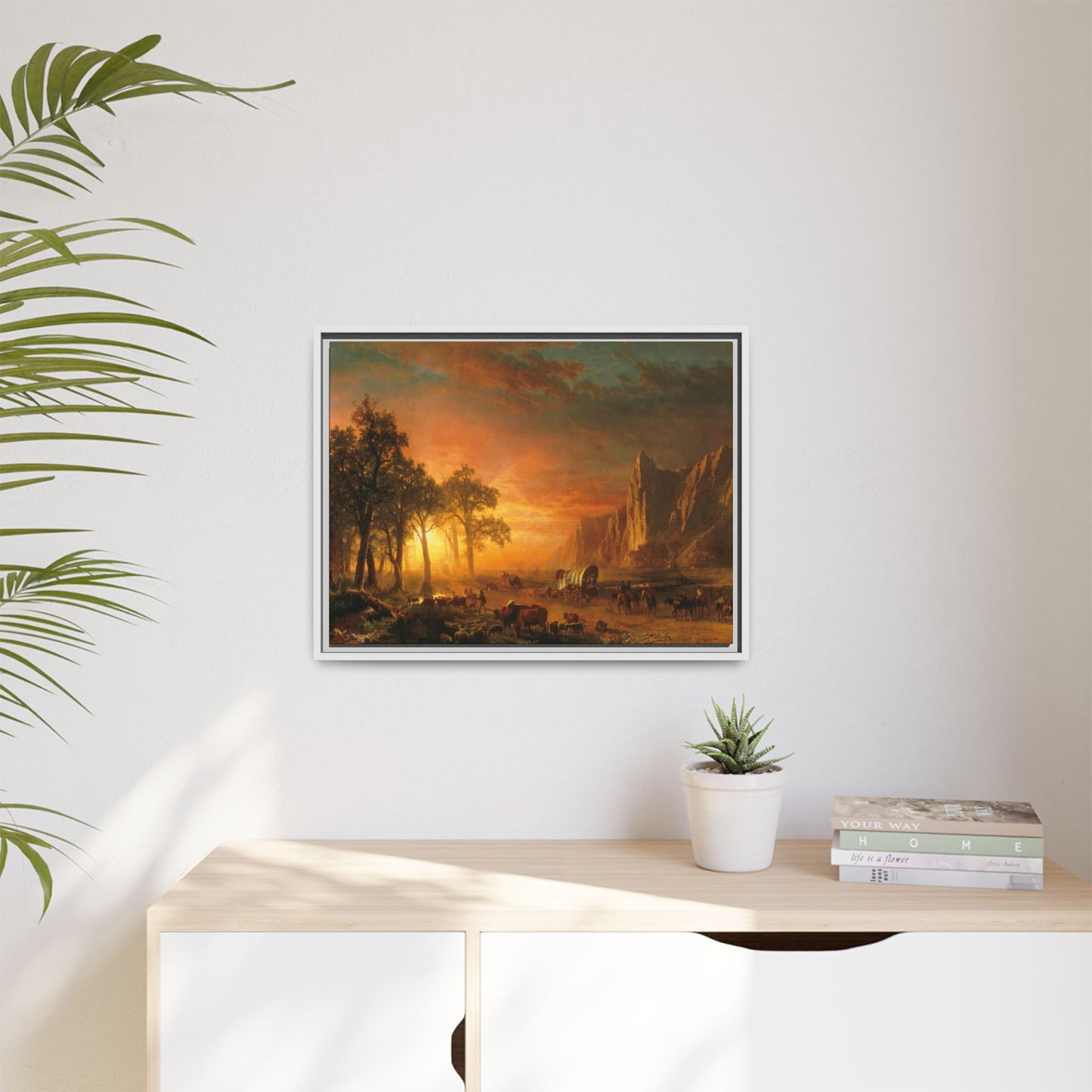 Bierstadt, Albert - Emigrants Crossing the Plains (1867) - Matte Canvas, Framed