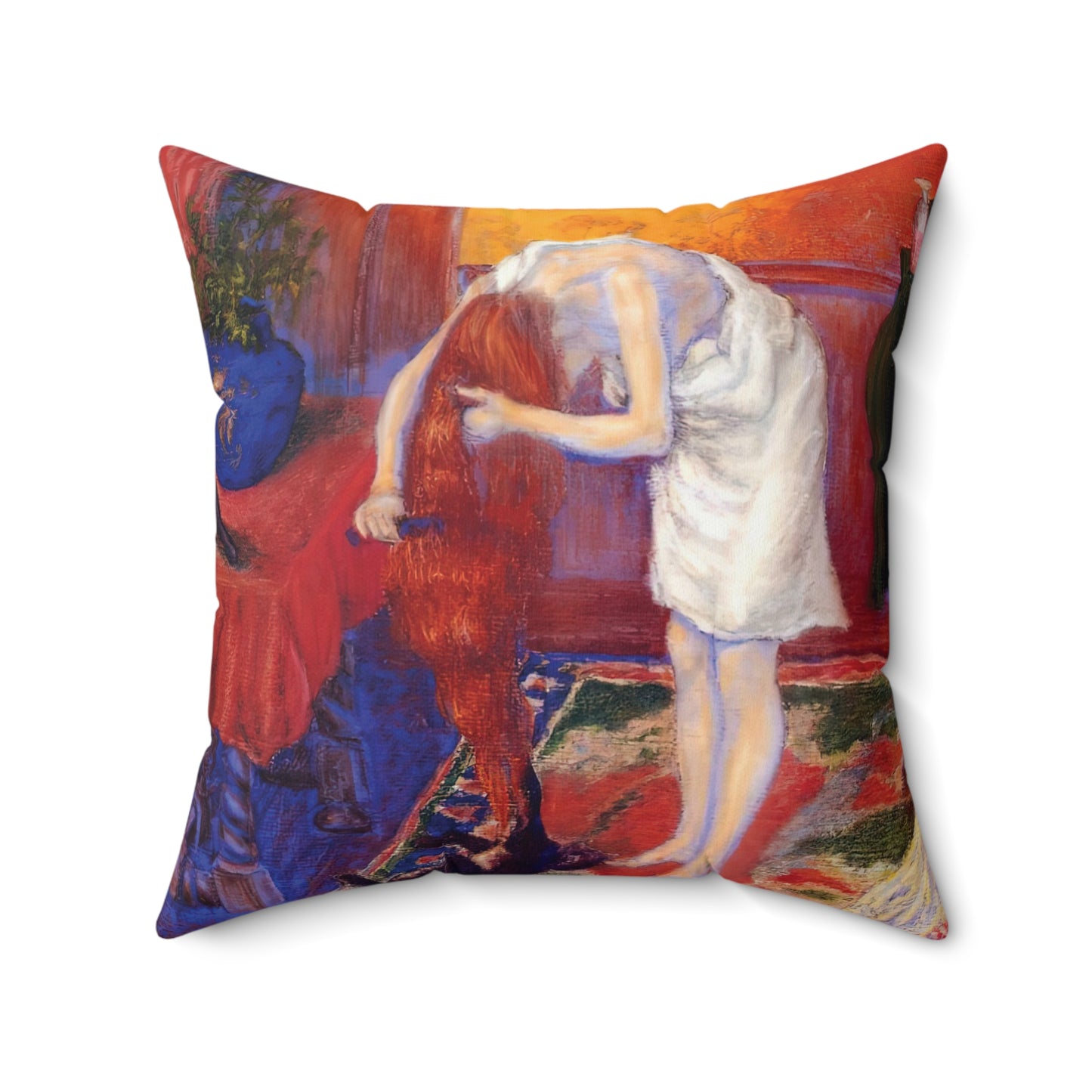 Ranson, Paul - The Golden Head of Hair (1909) - Suede Square Pillow