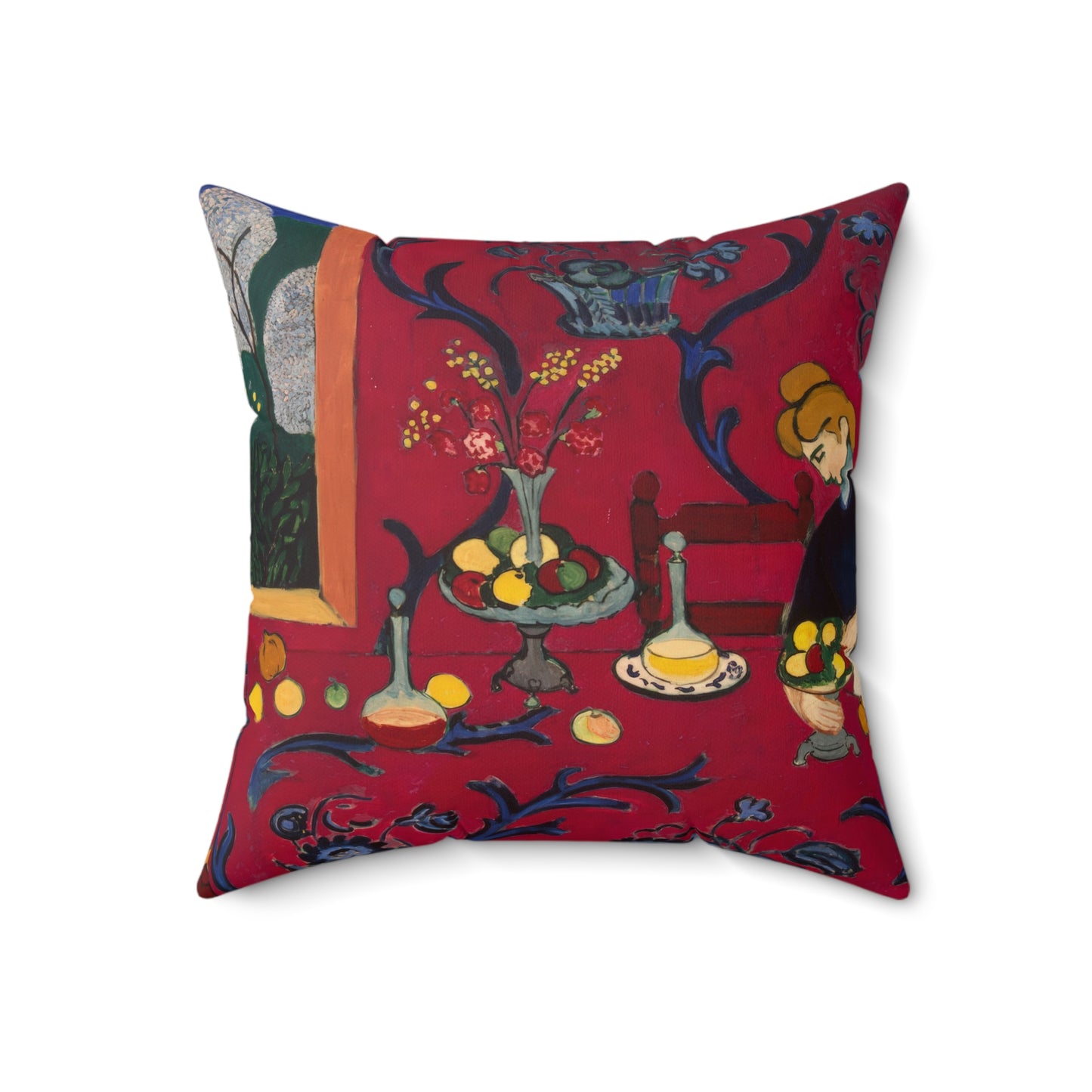 Matisse, Henri - The Dessert Harmony in Red (1908) - Suede Square Pillow