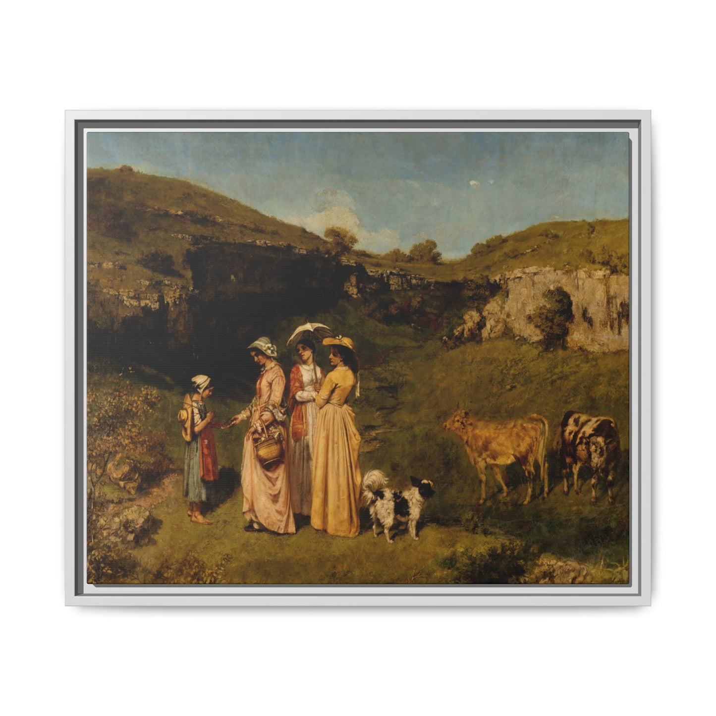 Courbet, Gustave - Young Ladies of the Village (1851) - Matte Canvas, Framed