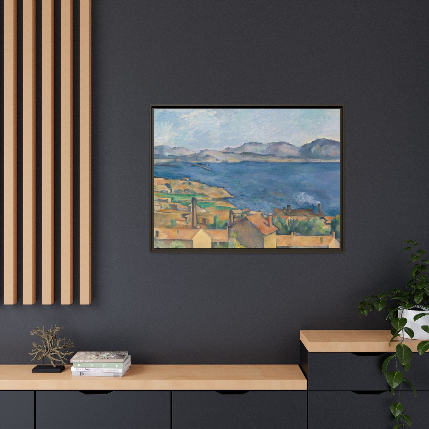 Cézanne, Paul - The Bay of Marseille, Seen from L'Estaque (1885) - Matte Canvas, Framed