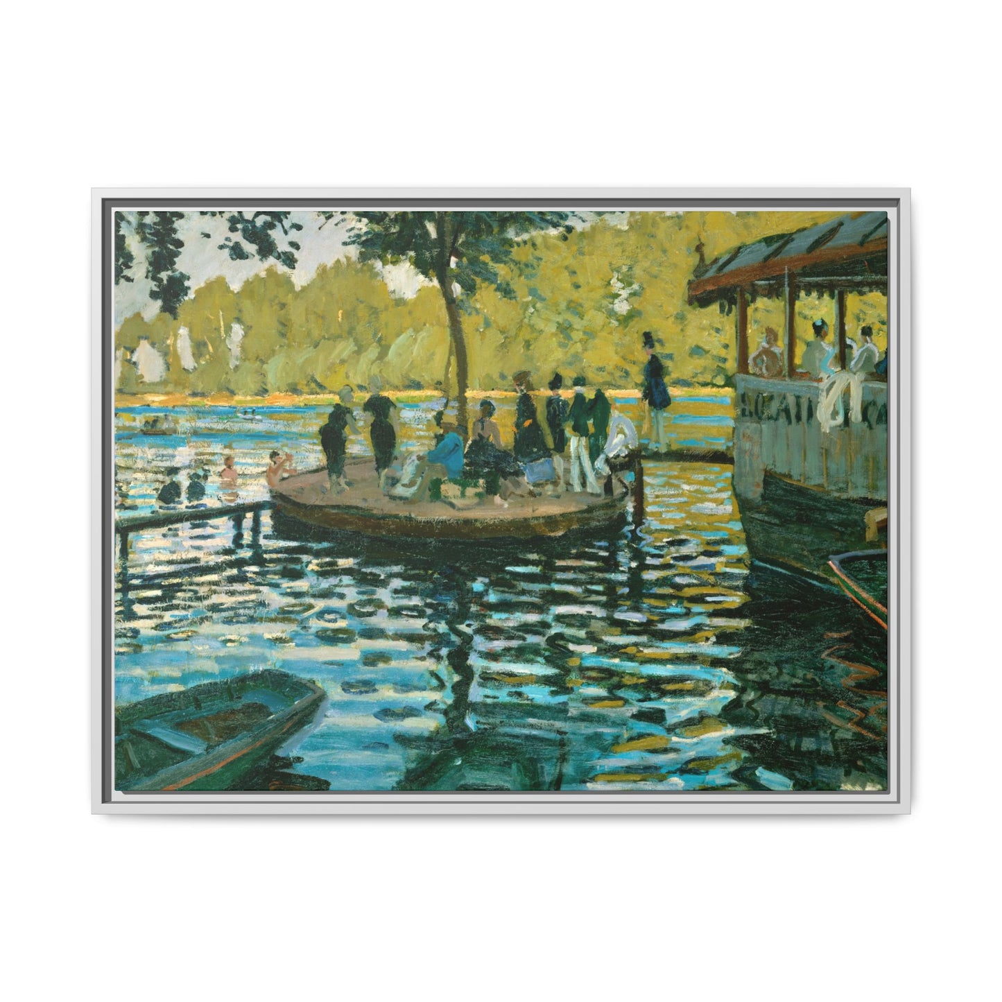 Monet, Claude - La Grenouillere (1869) - Matte Canvas, Framed