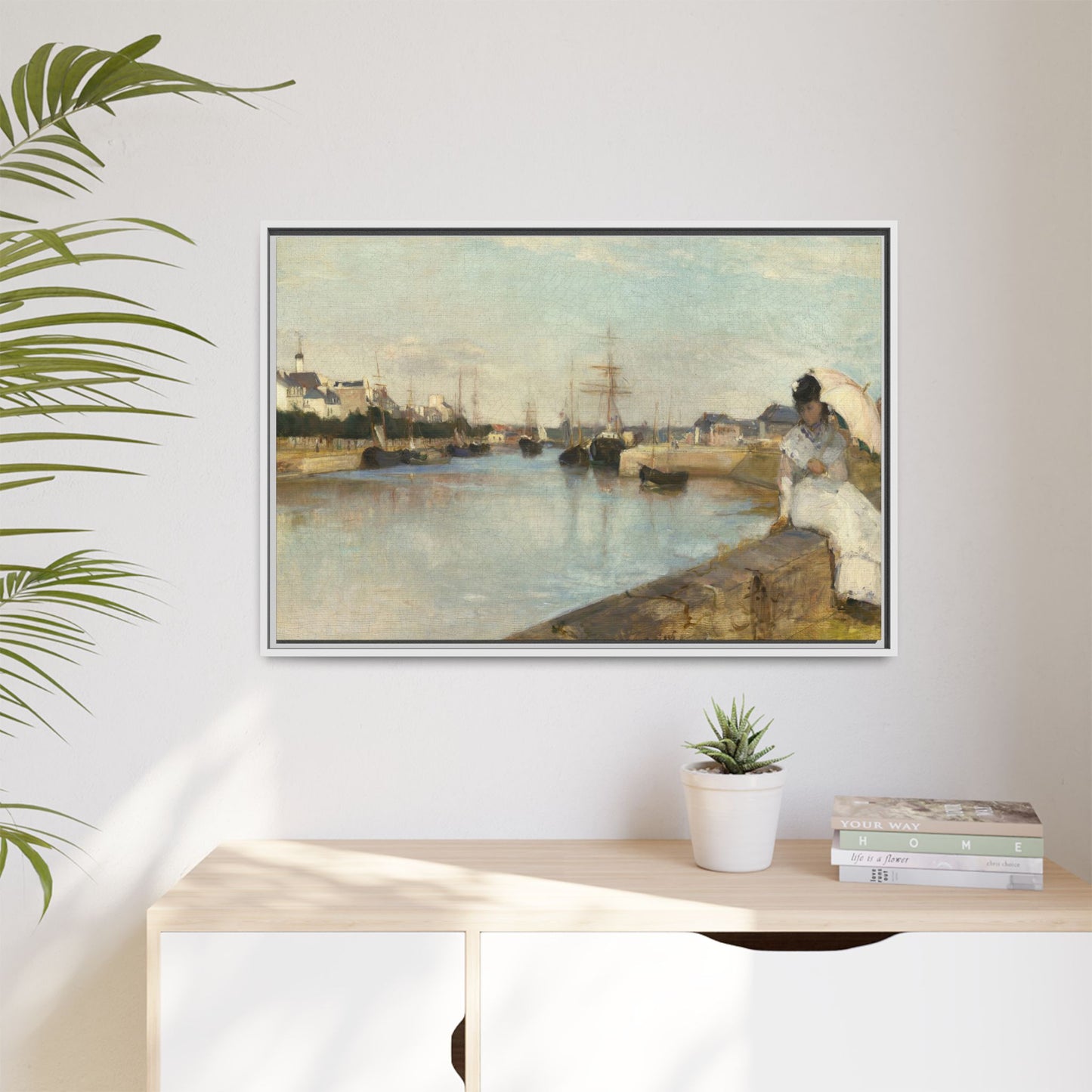 Morisot, Berthe - The Harbor at Lorient (1869) - Matte Canvas, Framed