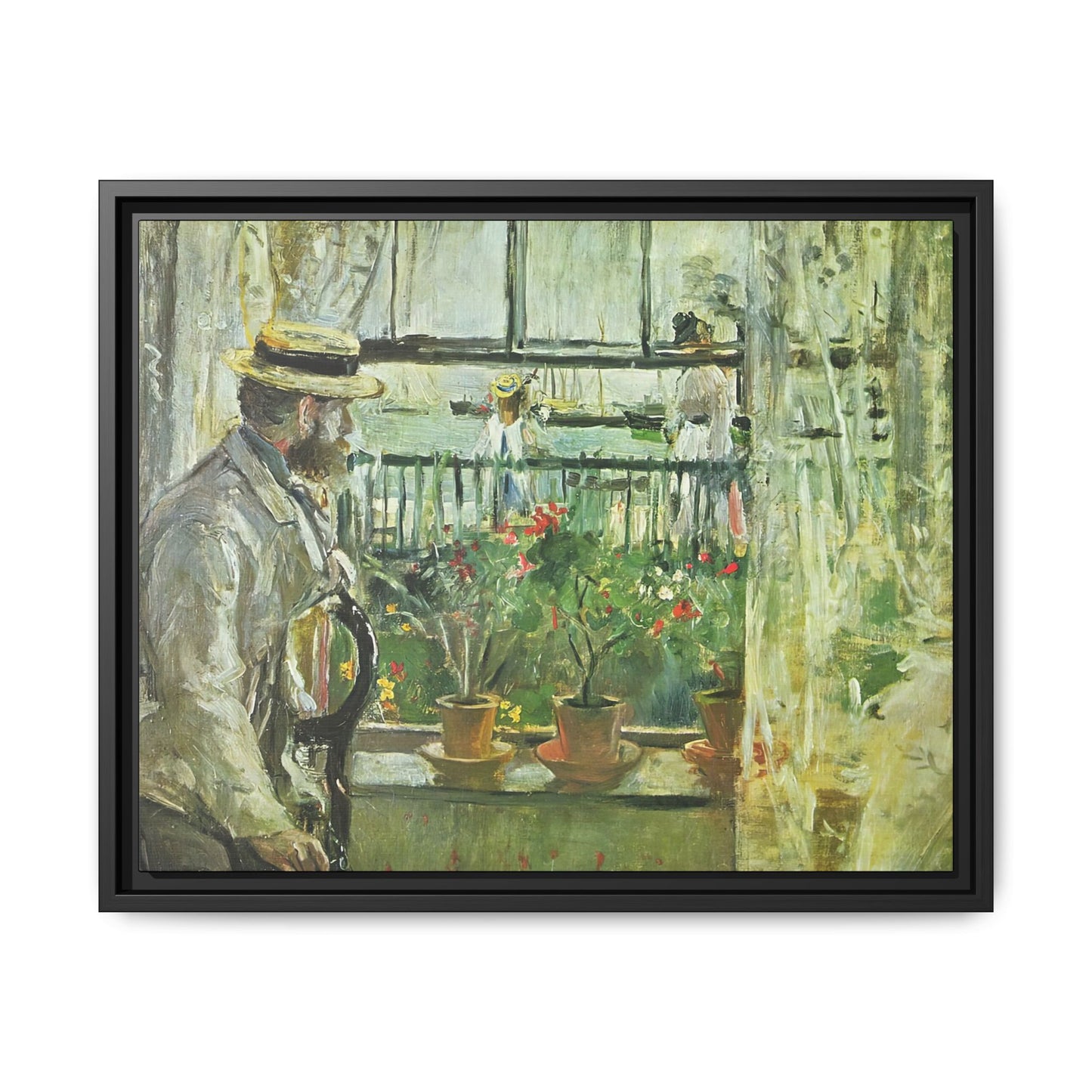 Morisot, Berthe - Eugene Manet on the Isle of Wight (1875) - Matte Canvas, Framed