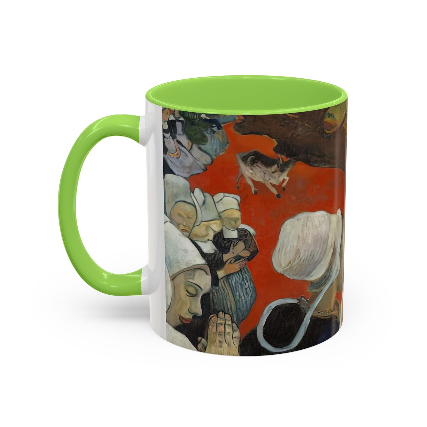 Gauguin, Paul - Vision of the Sermon (Jacob Wrestling with the Angel) (1888) - Colorful Accent Mugs