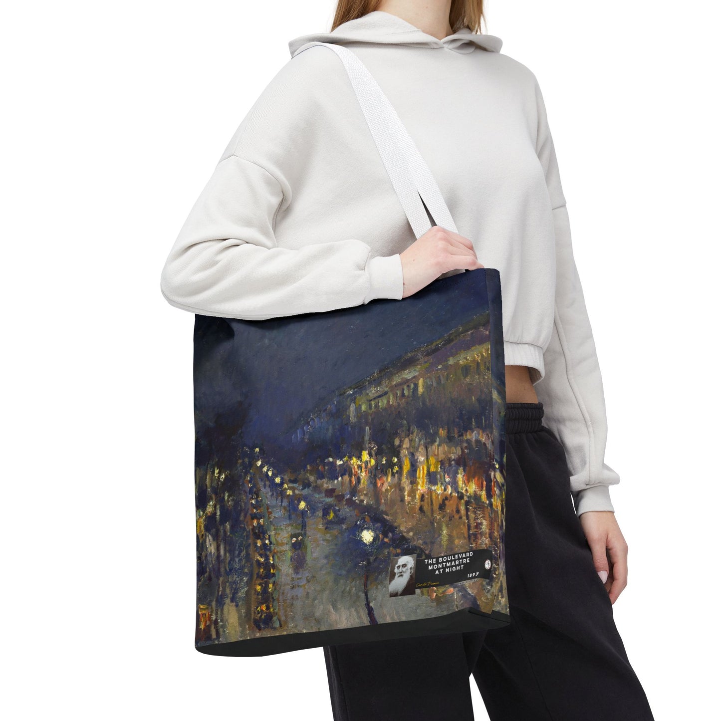 Pissarro, Camille - The Boulevard Montmartre At Night (1897) - Tote Bag