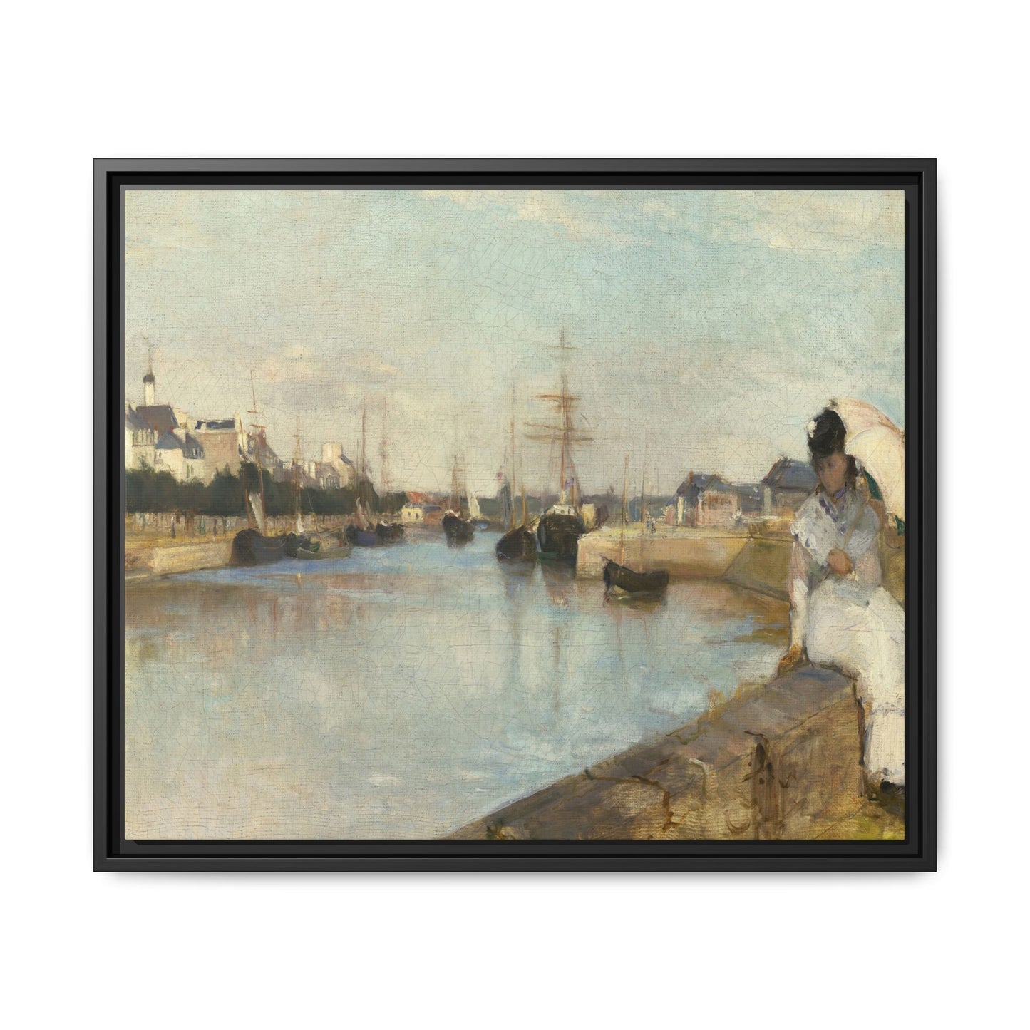 Morisot, Berthe - The Harbor at Lorient (1869) - Matte Canvas, Framed