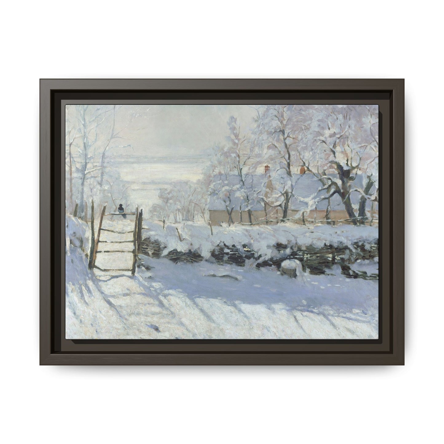 Monet, Claude - The Magpie (1868) - Matte Canvas, Framed