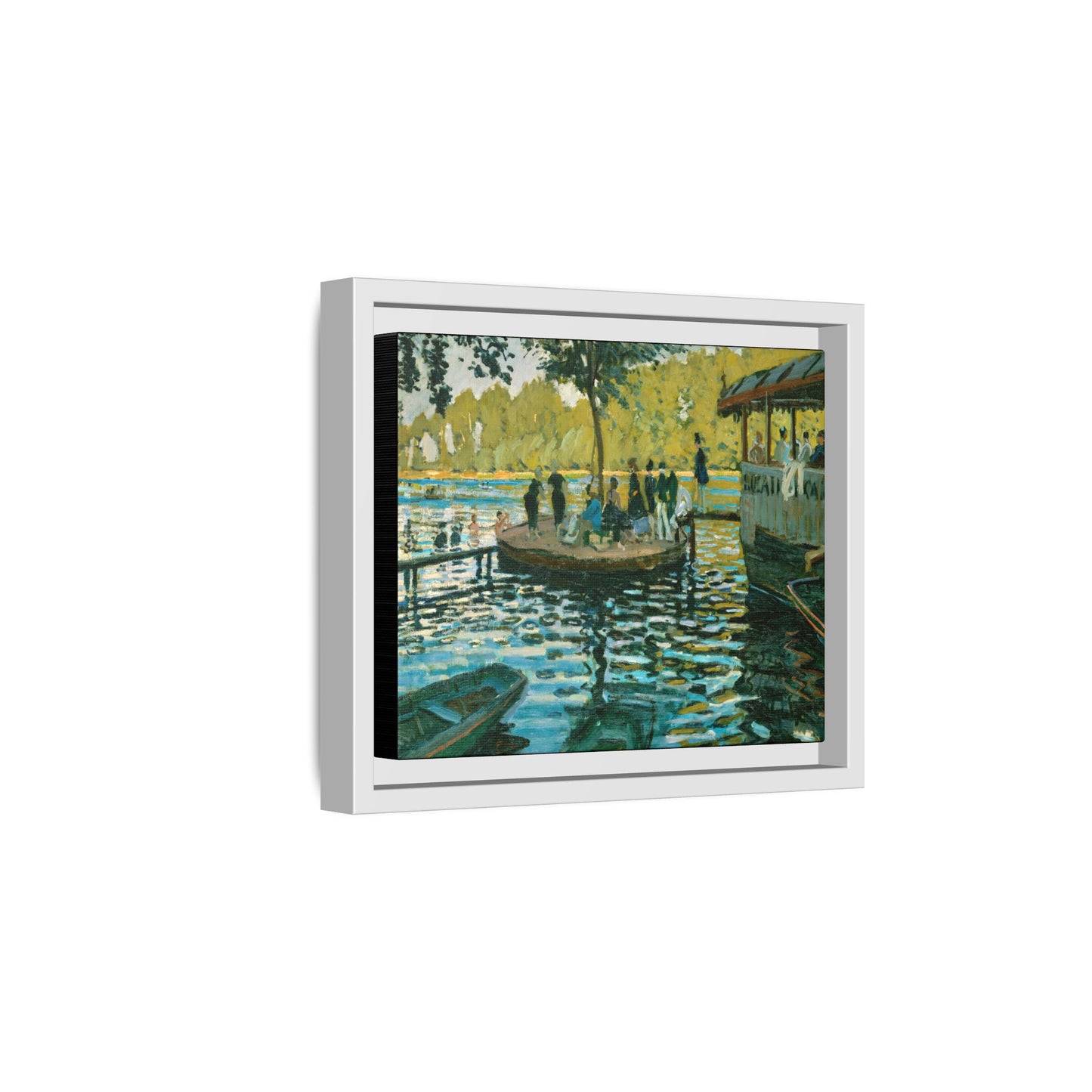 Monet, Claude - La Grenouillere (1869) - Matte Canvas, Framed