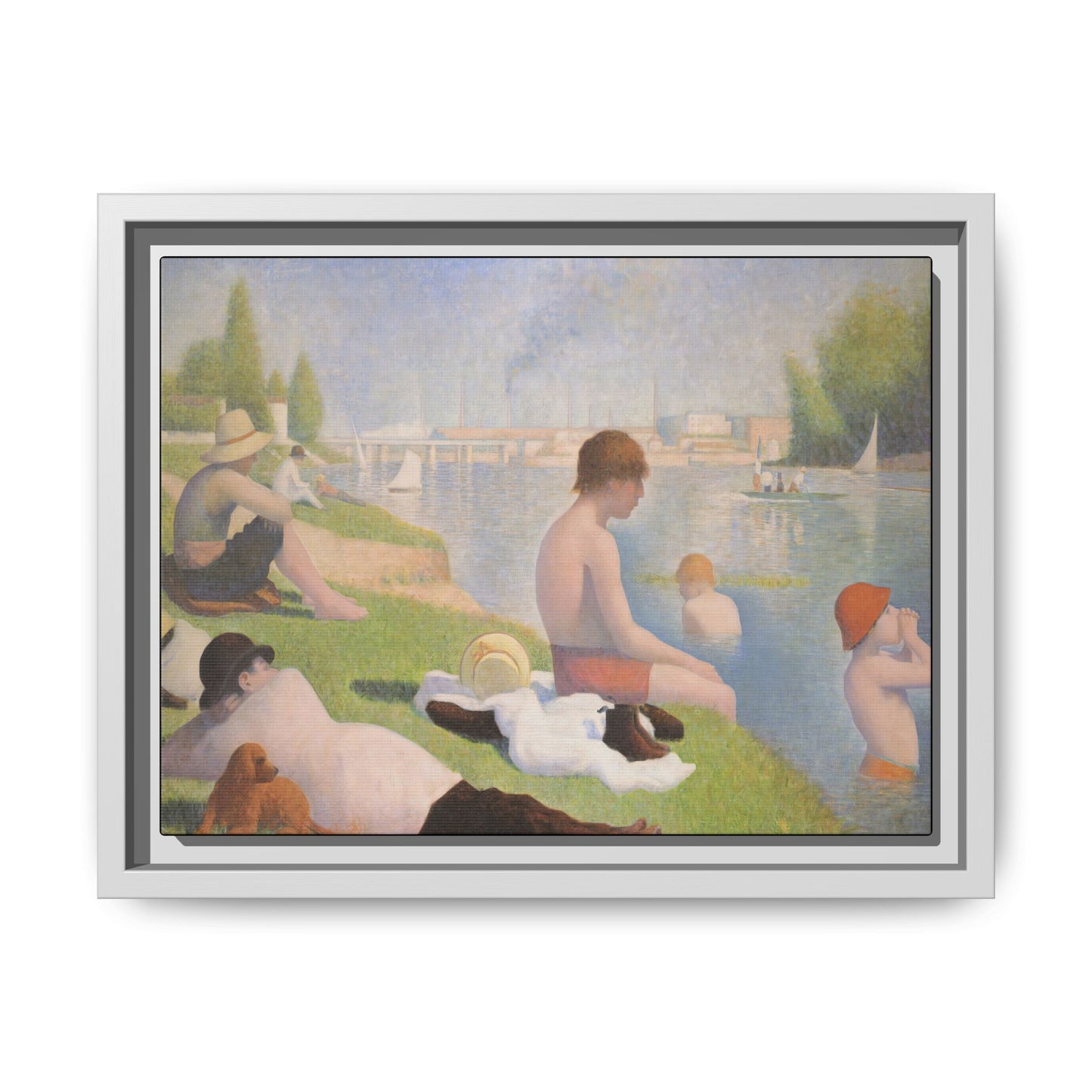 Seurat, Georges - Bathers at Asnières (1884) - Matte Canvas, Framed