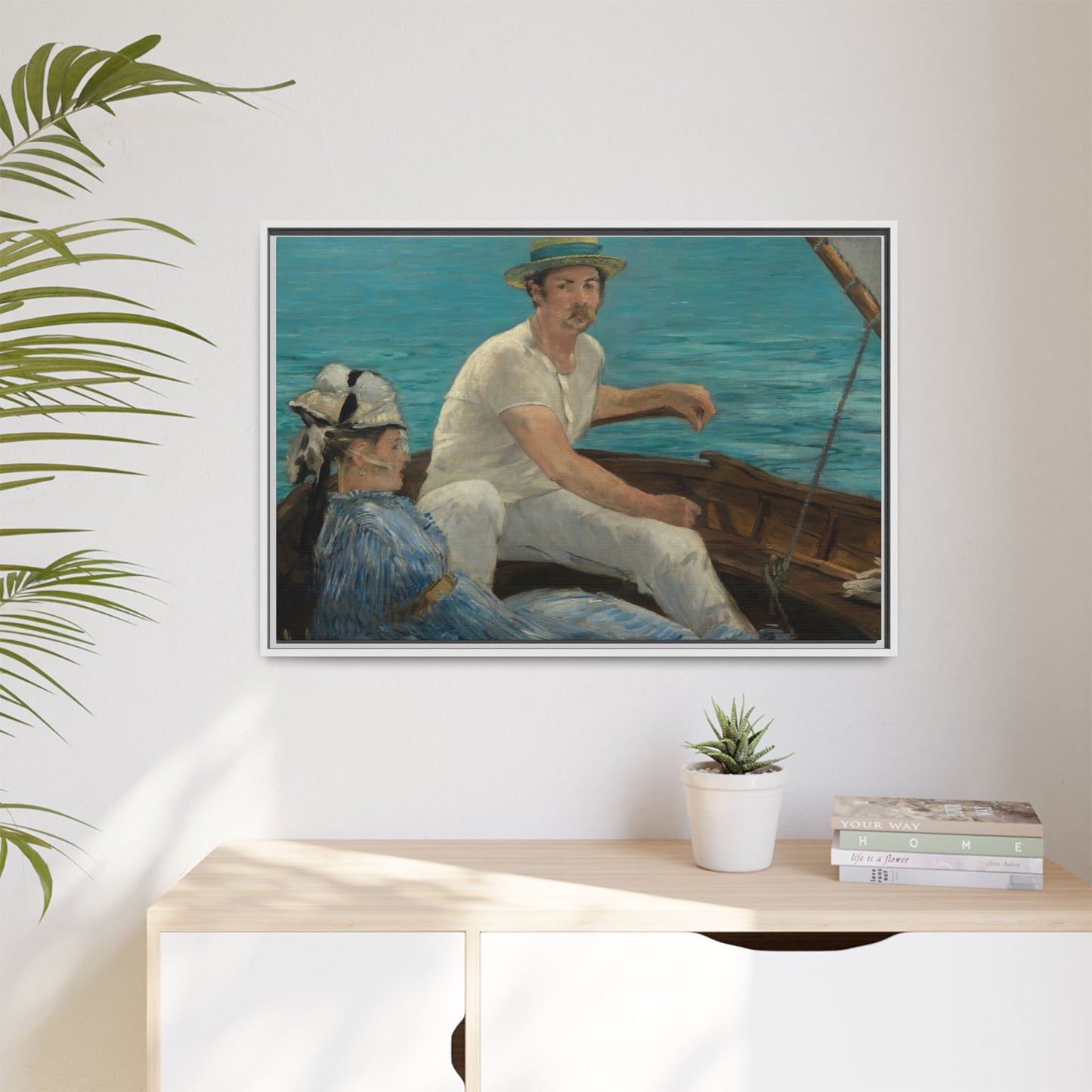 Manet, Édouard - Boating (1874) - Matte Canvas, Framed