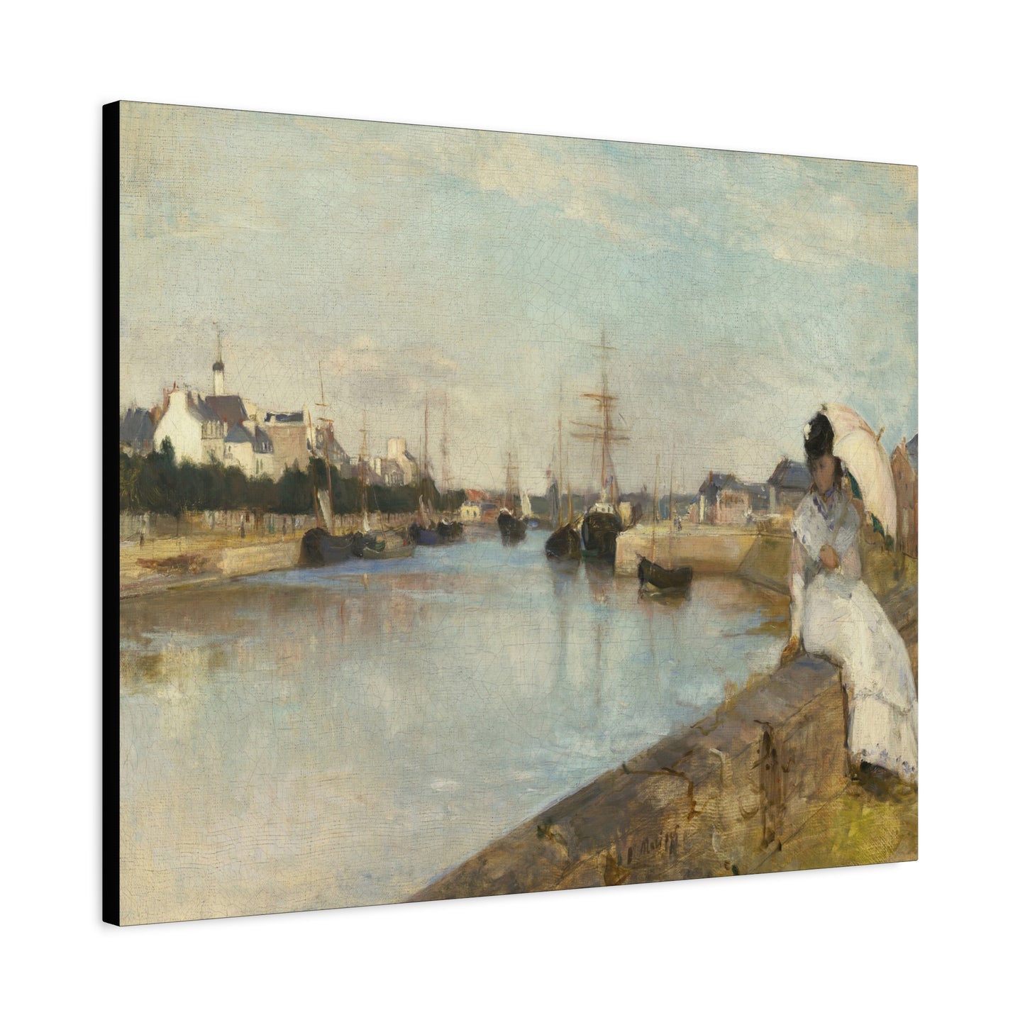 Morisot, Berthe - The Harbor at Lorient (1869) - Canvas Block, unframed