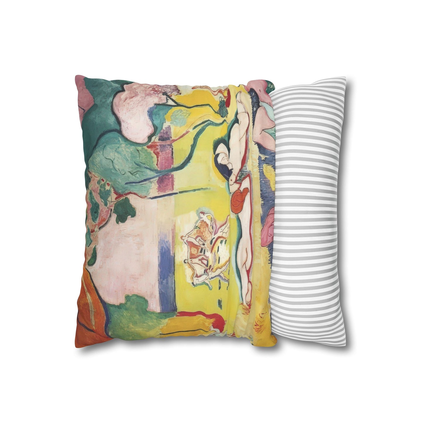 Matisse, Henri - The Joy of Life (1905) - Suede Square Pillowcase