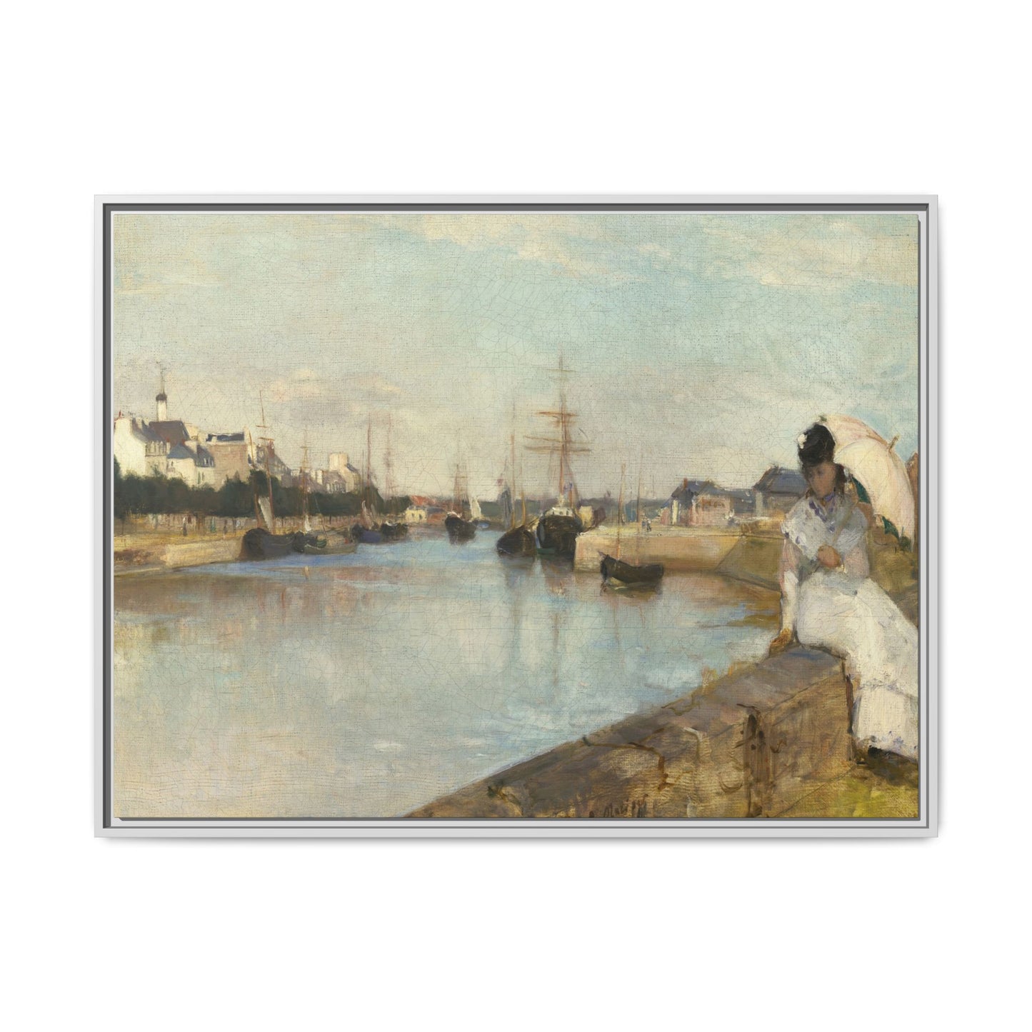 Morisot, Berthe - The Harbor at Lorient (1869) - Matte Canvas, Framed