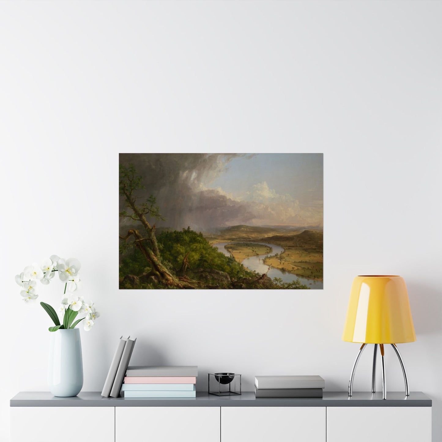Cole. Thomas - View from Mount Holyoke, Northampton, Massachusetts, after a Thunderstorm: The Oxbow (1836) - Satin Posters