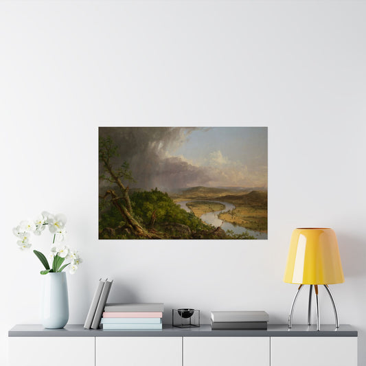 Cole. Thomas - View from Mount Holyoke, Northampton, Massachusetts, after a Thunderstorm: The Oxbow (1836) - Satin Posters