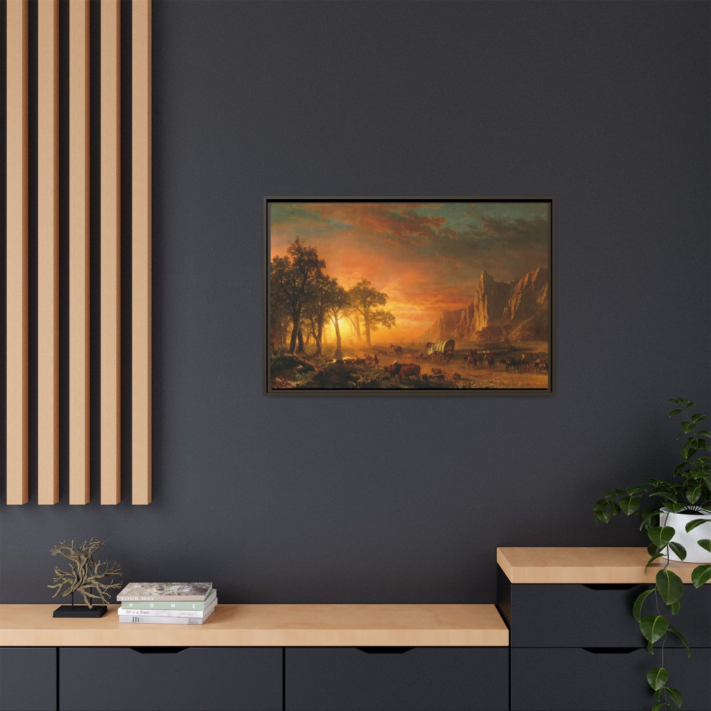 Bierstadt, Albert - Emigrants Crossing the Plains (1867) - Matte Canvas, Framed
