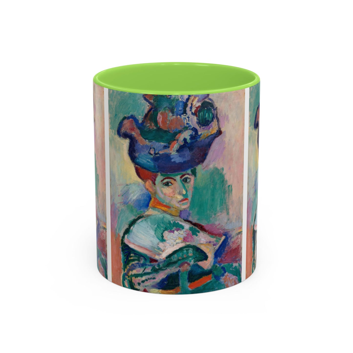 Matisse, Henri - Woman with a Hat (1905) - Colorful Accent Mugs