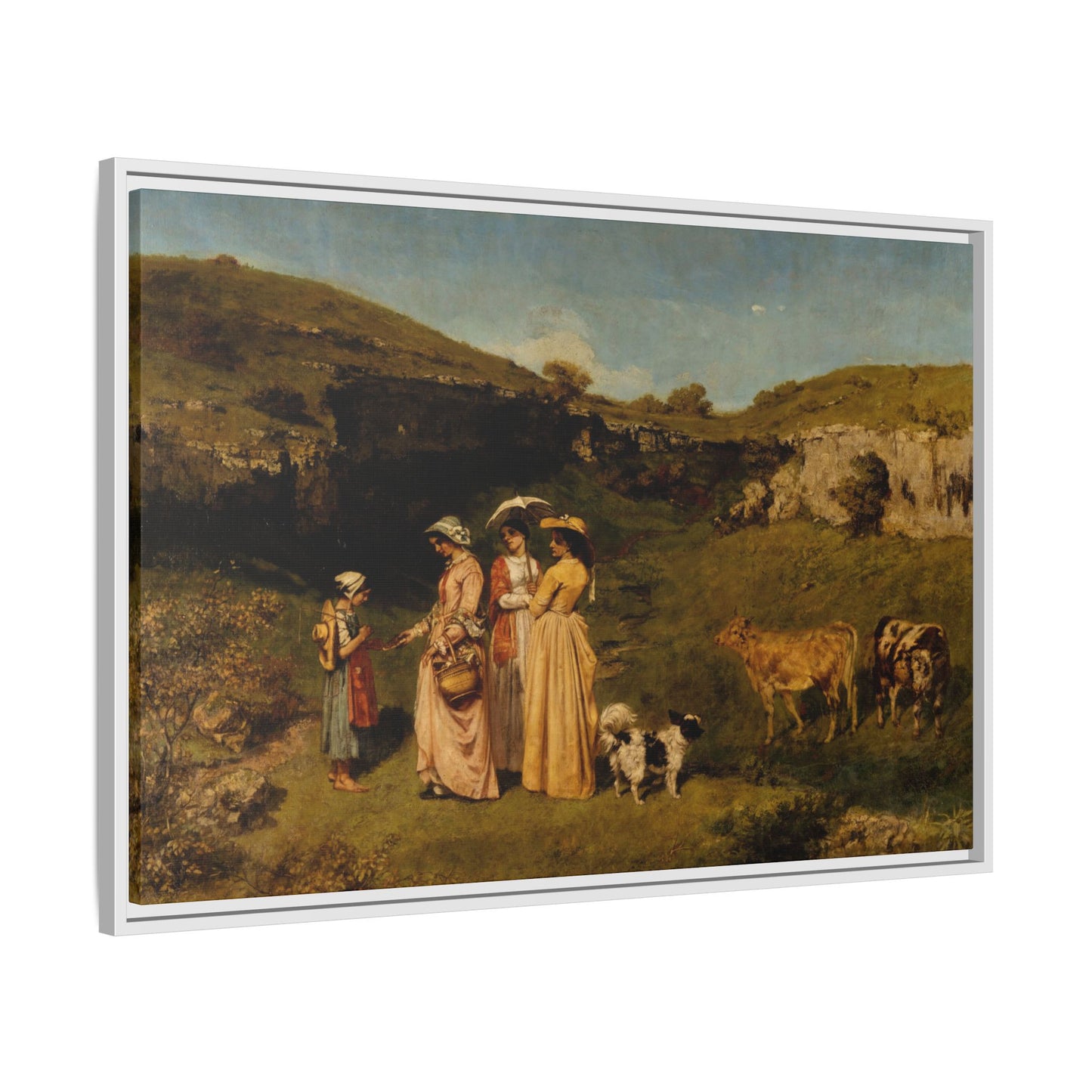 Courbet, Gustave - Young Ladies of the Village (1851) - Matte Canvas, Framed