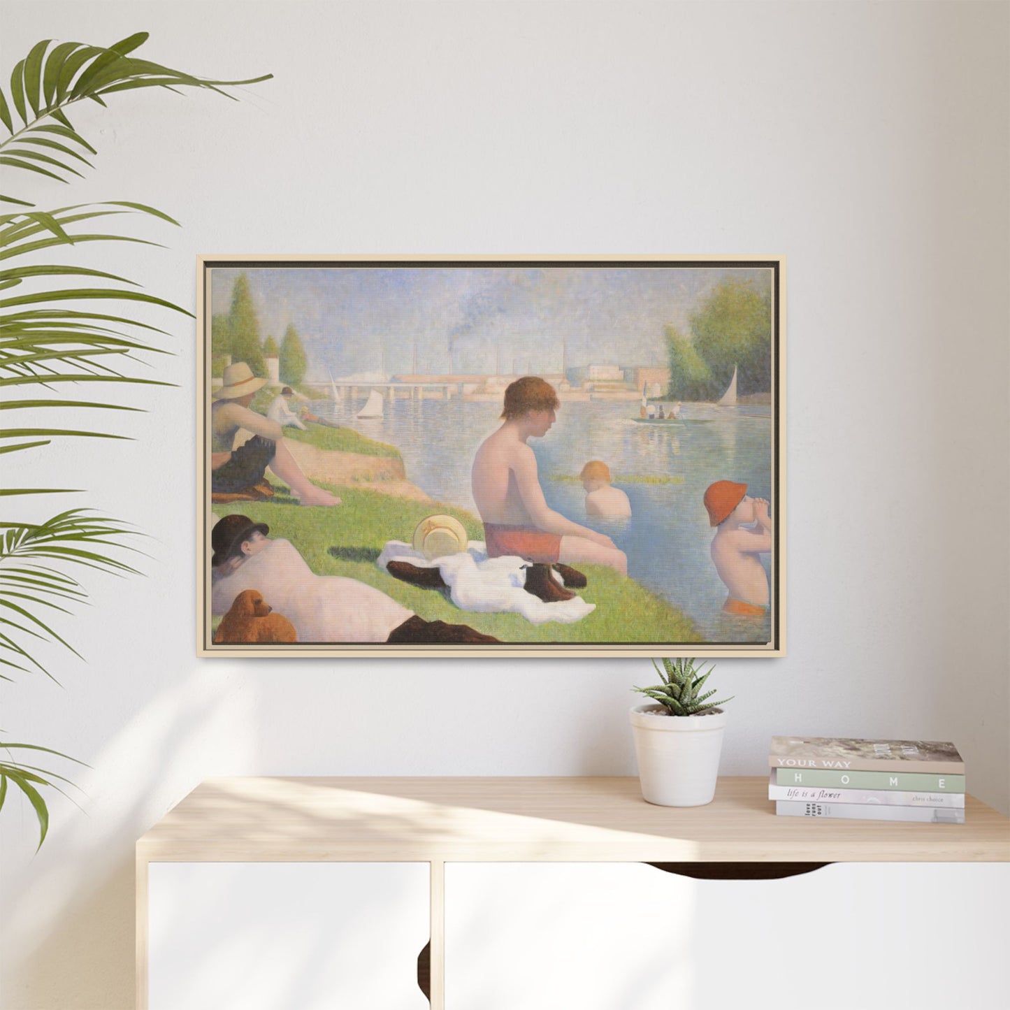 Seurat, Georges - Bathers at Asnières (1884) - Matte Canvas, Framed