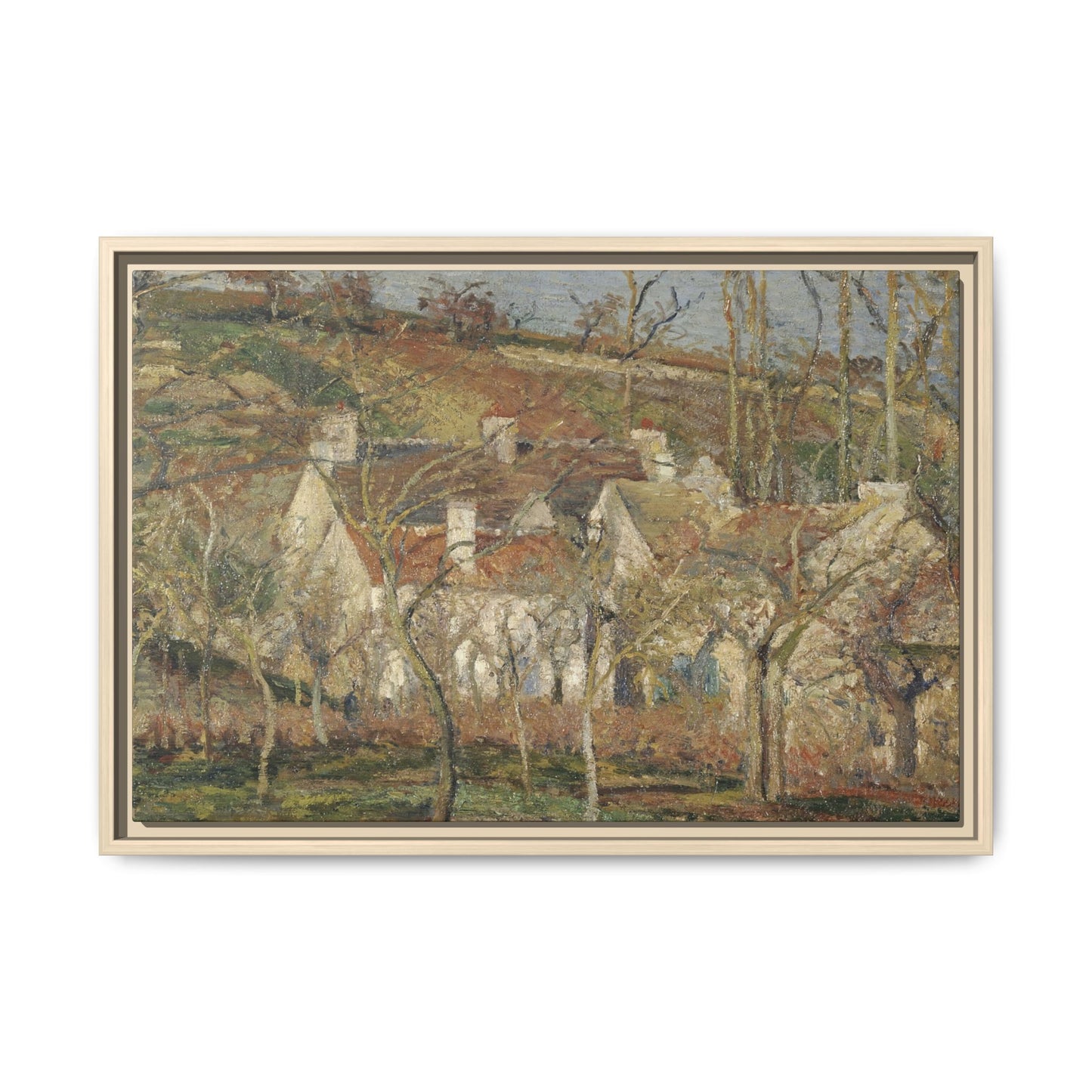Pissarro, Camille - Red Roofs, Corner of a Village in Winter (1877) - Matte Canvas, Framed