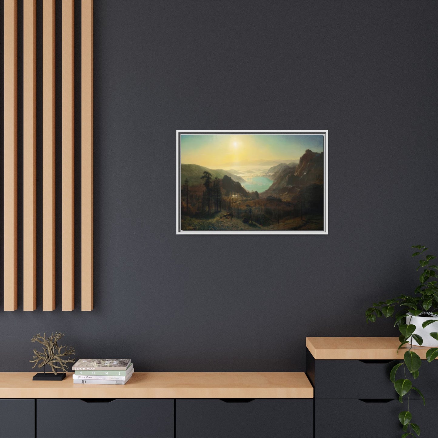 Bierstadt, Albert - Donner Lake from the Summit (1873) - Matte Canvas, Framed