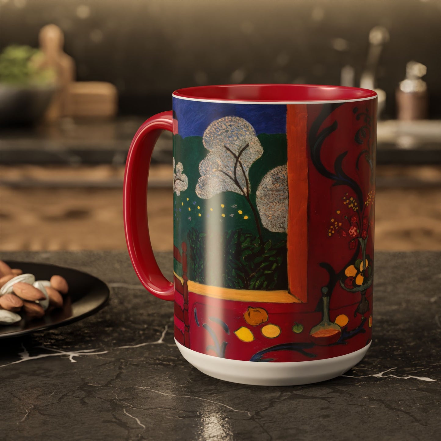 Matisse, Henri - The Dessert Harmony in Red (1908) - Colorful Accent Mugs