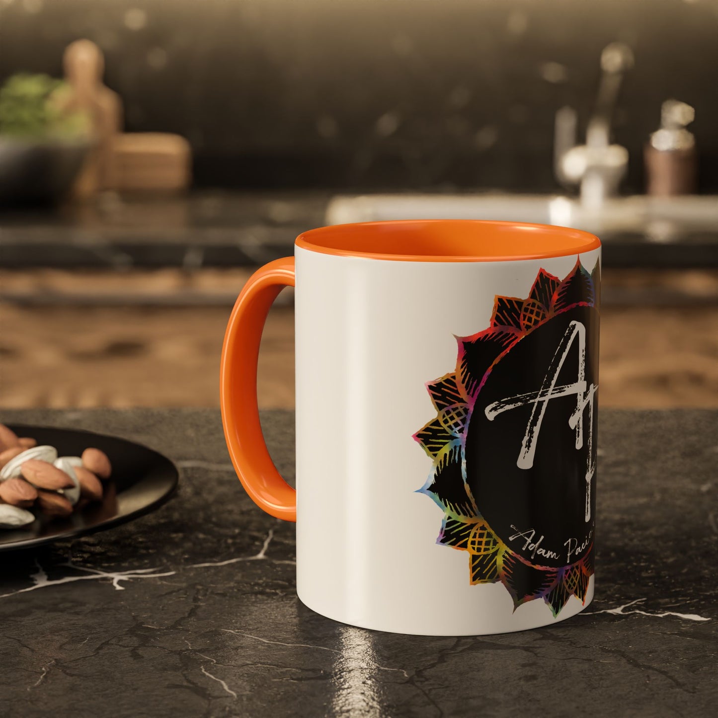 AdamPacio.com - Black Logo - Colorful Accent Mugs