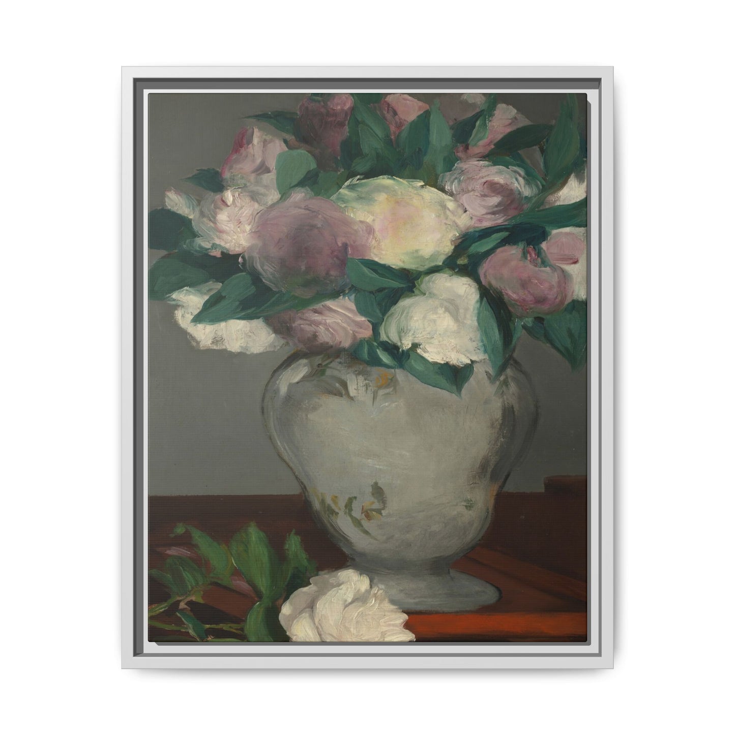 Manet, Édouard - Peonies (1864) - Matte Canvas, Framed