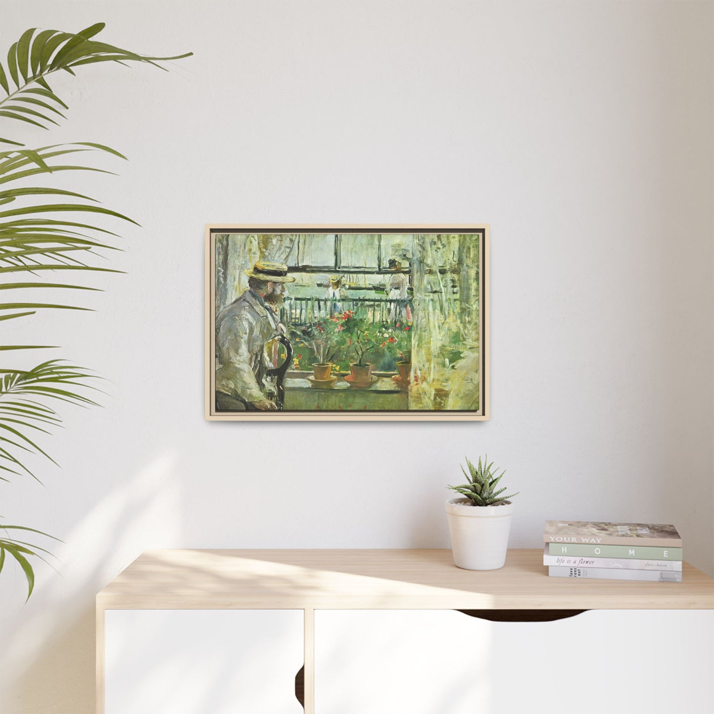 Morisot, Berthe - Eugene Manet on the Isle of Wight (1875) - Matte Canvas, Framed