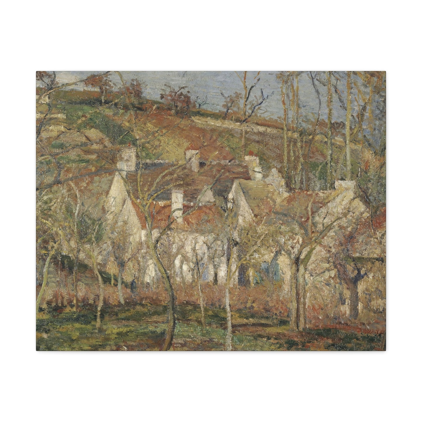 Pissarro, Camille - Red Roofs, Corner of a Village in Winter (1877) - Canvas Block, unframed