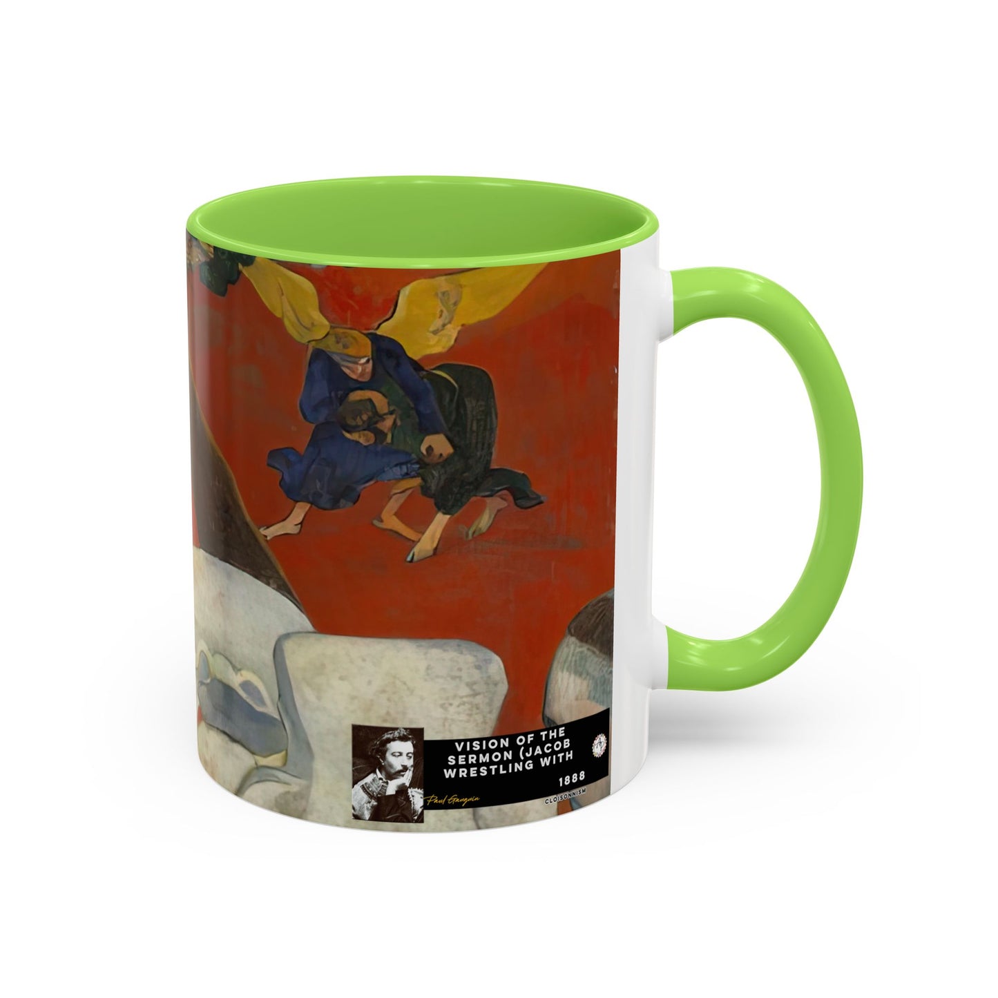 Gauguin, Paul - Vision of the Sermon (Jacob Wrestling with the Angel) (1888) - Colorful Accent Mugs
