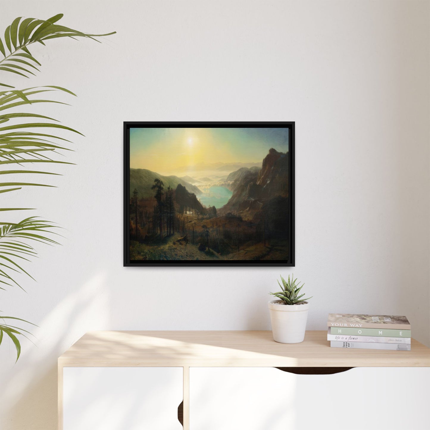 Bierstadt, Albert - Donner Lake from the Summit (1873) - Matte Canvas, Framed