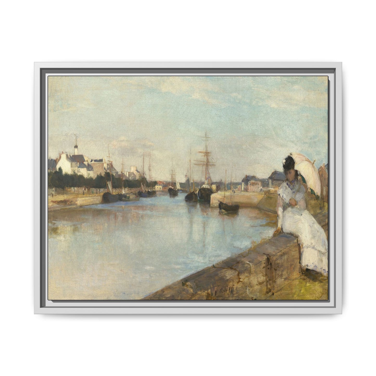 Morisot, Berthe - The Harbor at Lorient (1869) - Matte Canvas, Framed