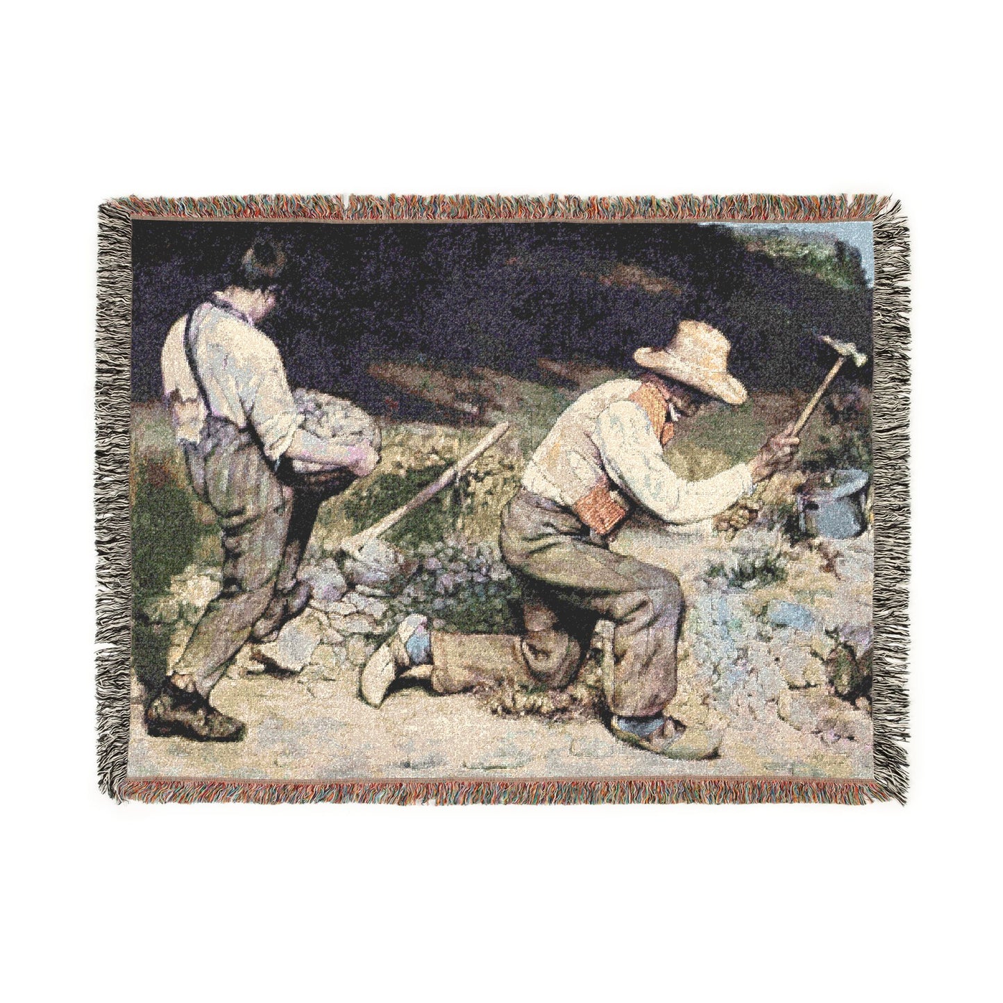 Courbet, Gustave - The Stone Breakers (1850) - Woven Blanket