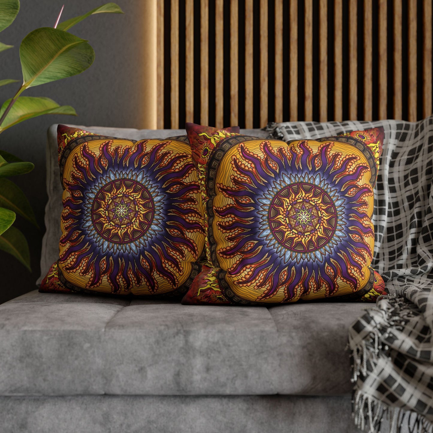 Pacio, Adam - Solar Disc Mandala - Suede Square Pillowcase