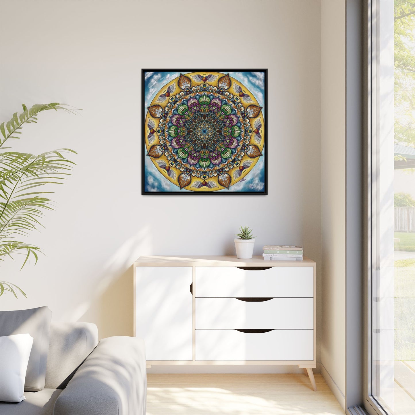 Celestia Mandala - Framed Matte Canvas