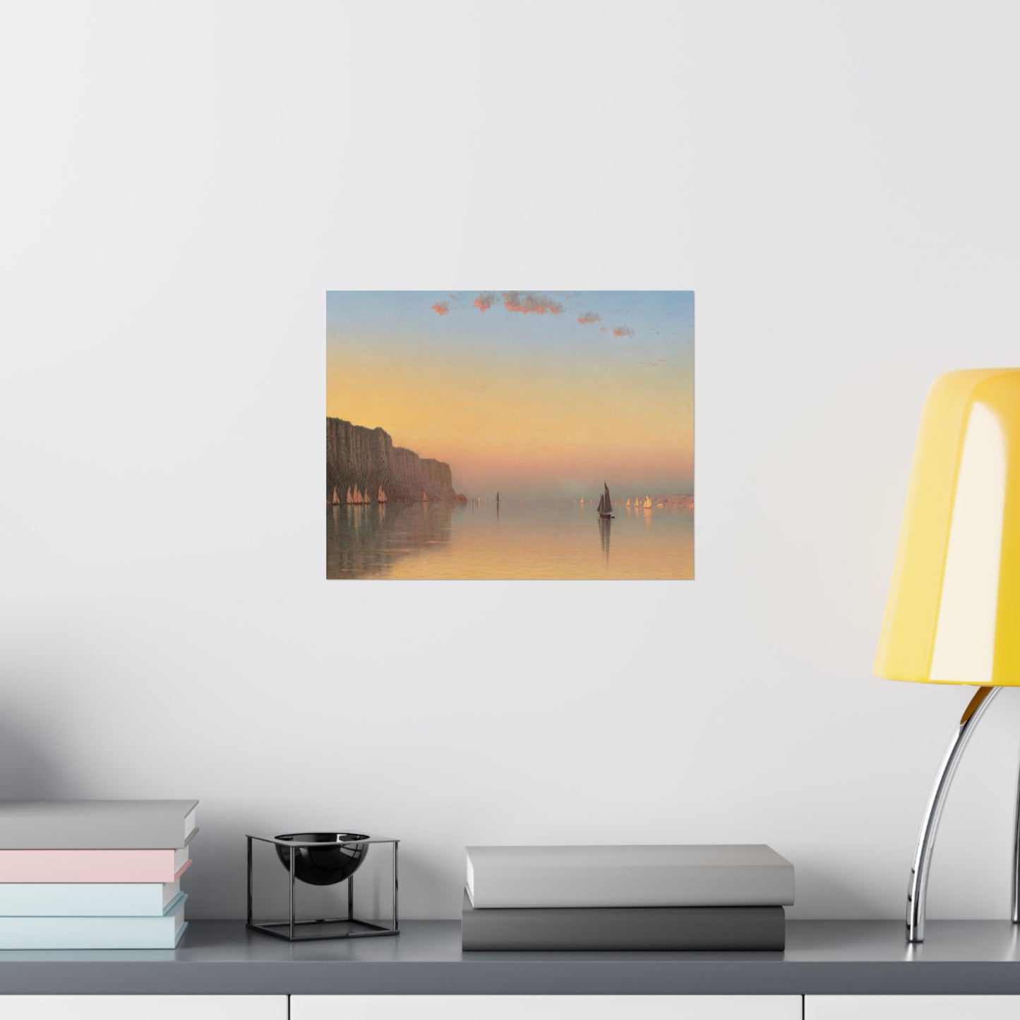 Gifford, Sanford Robinson -  Sunset on the Pallisades of the Hudson  (1879) - Satin Posters