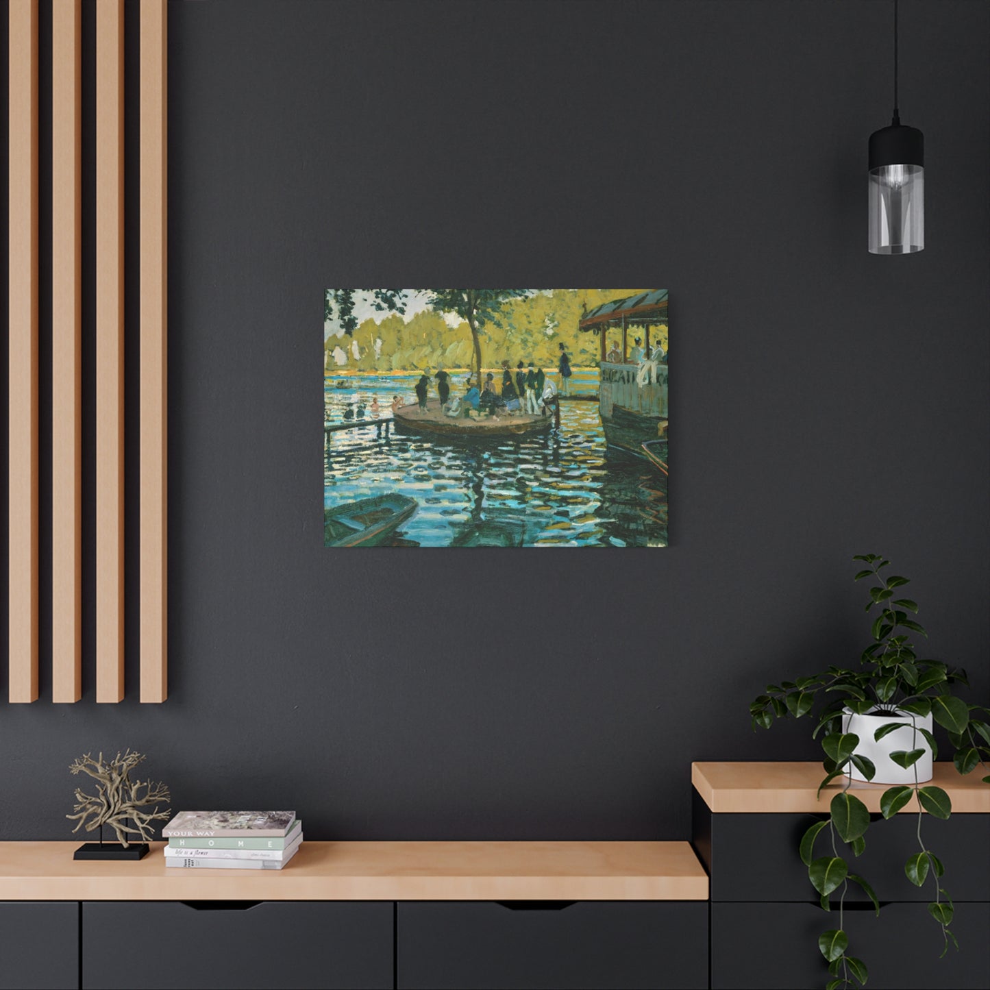 Monet, Claude - La Grenouillere (1869) - Canvas Block, unframed