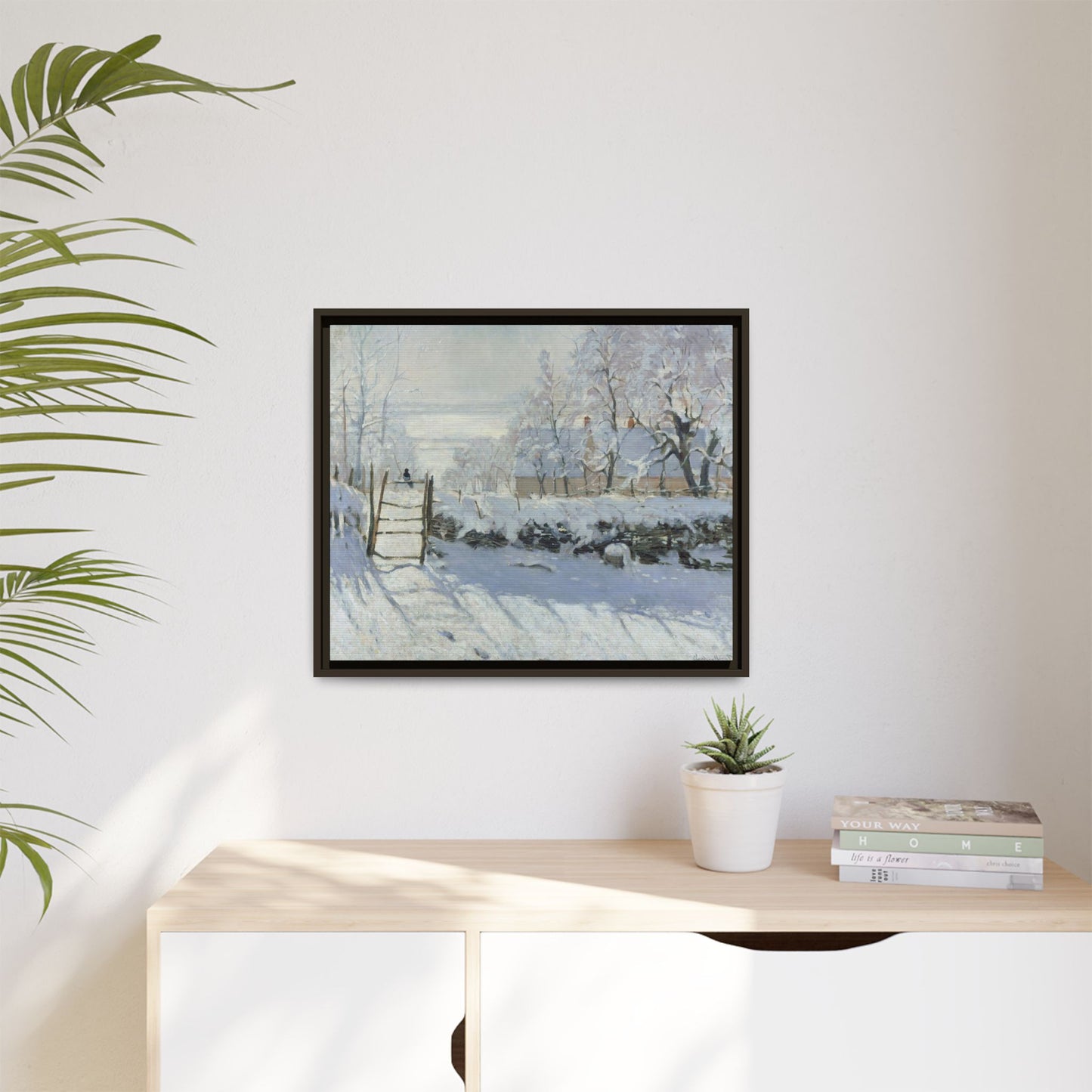 Monet, Claude - The Magpie (1868) - Matte Canvas, Framed