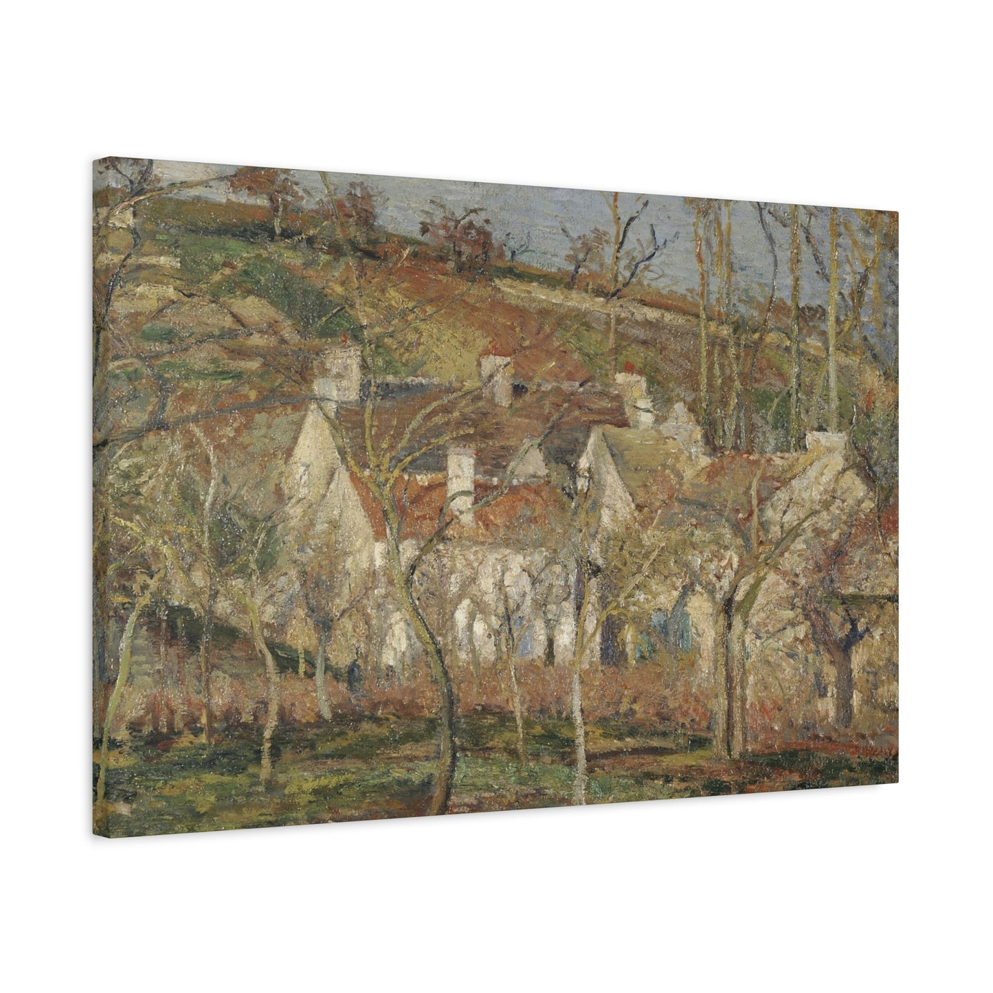 Pissarro, Camille - Red Roofs, Corner of a Village in Winter (1877) - Canvas Block, unframed