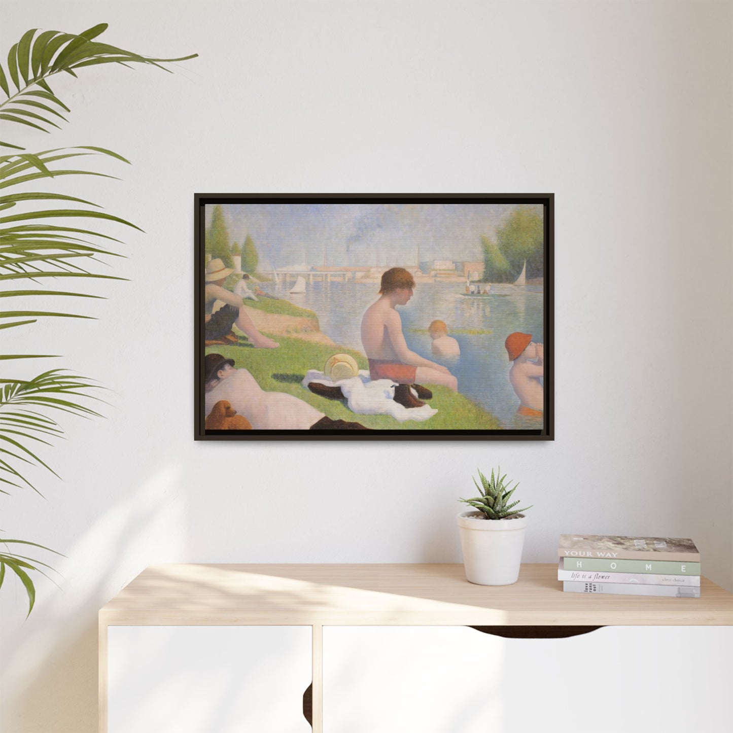 Seurat, Georges - Bathers at Asnières (1884) - Matte Canvas, Framed