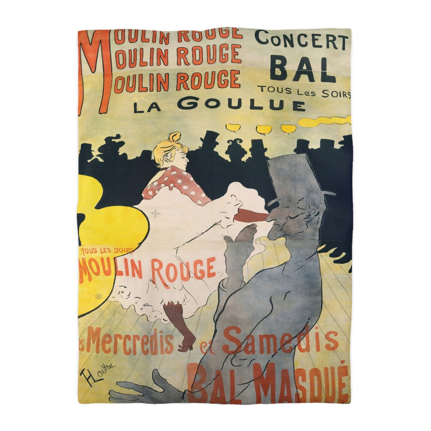 Toulouse-Lautrec, Henri - Moulin Rouge - La Goulue (1891) - Microfiber Duvet Cover