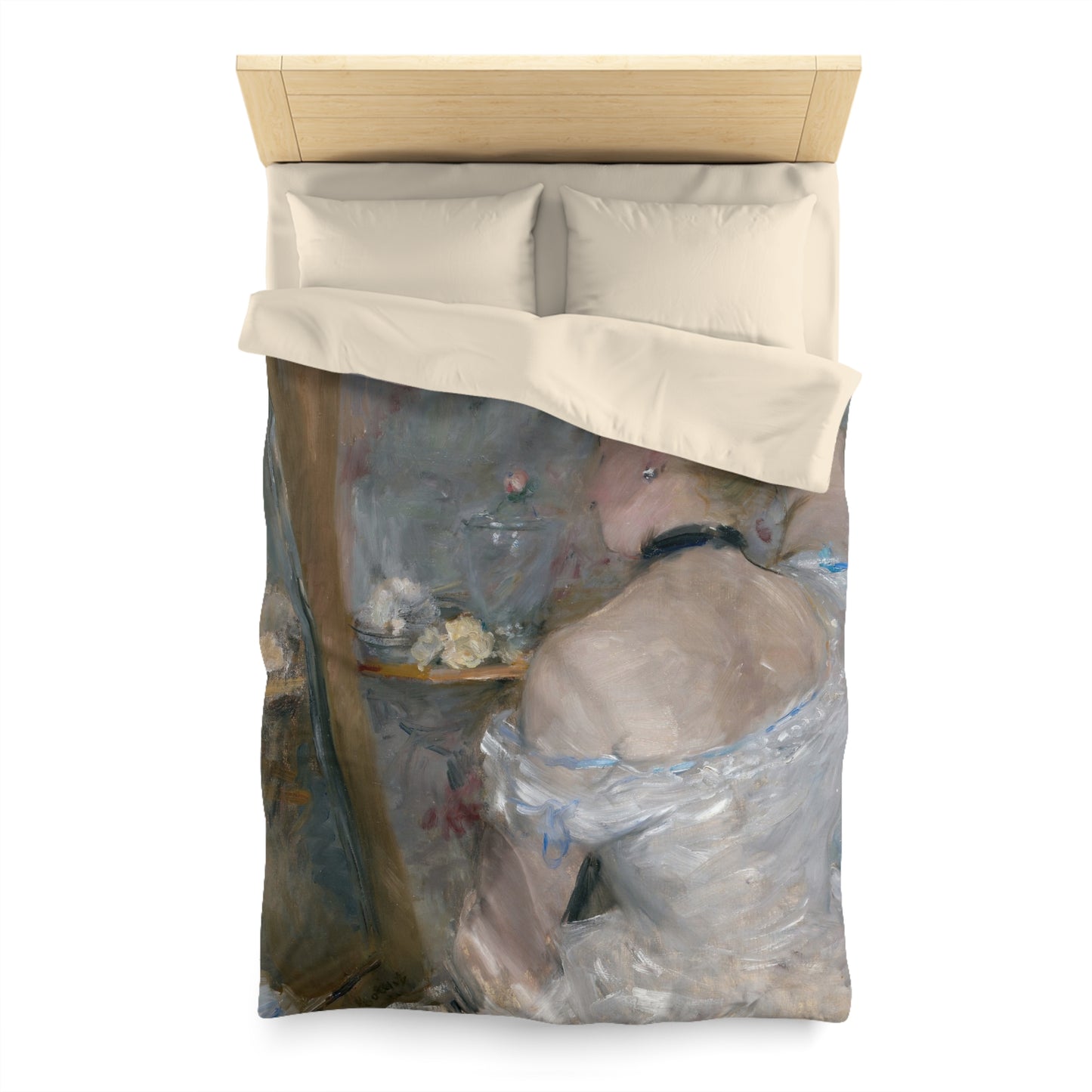 Morisot, Berthe - Woman at Her Toilette (1880) - Microfiber Duvet Cover