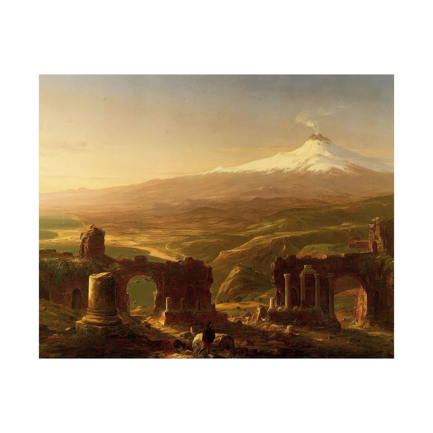 Cole. Thomas - Mount Etna from Taormina (1843) - Satin Posters