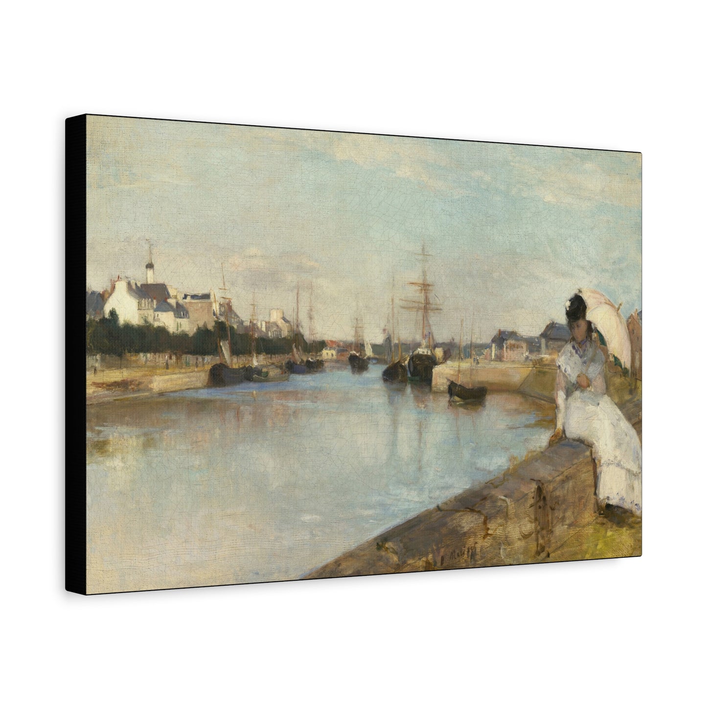 Morisot, Berthe - The Harbor at Lorient (1869) - Canvas Block, unframed