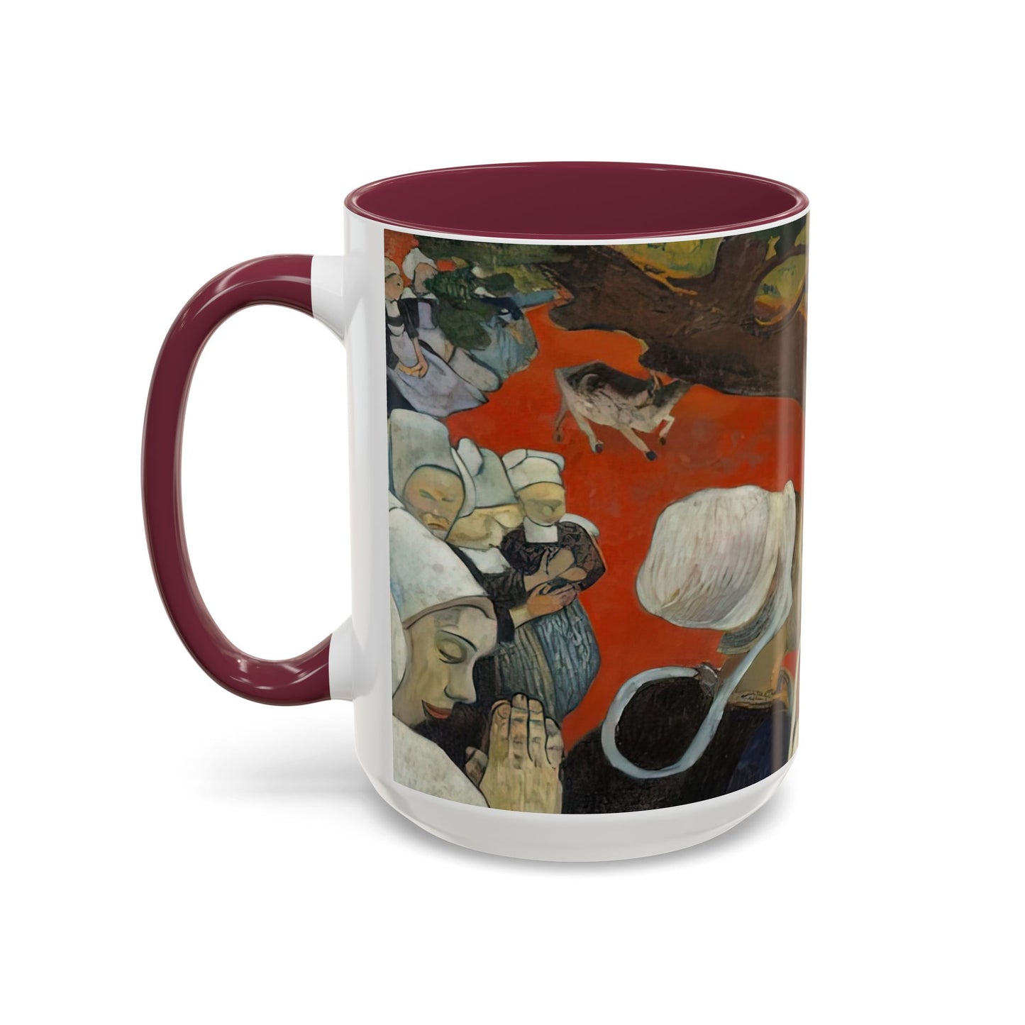 Gauguin, Paul - Vision of the Sermon (Jacob Wrestling with the Angel) (1888) - Colorful Accent Mugs